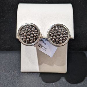 LAGOS Sterling Silver Caviar Beaded Button Earrings